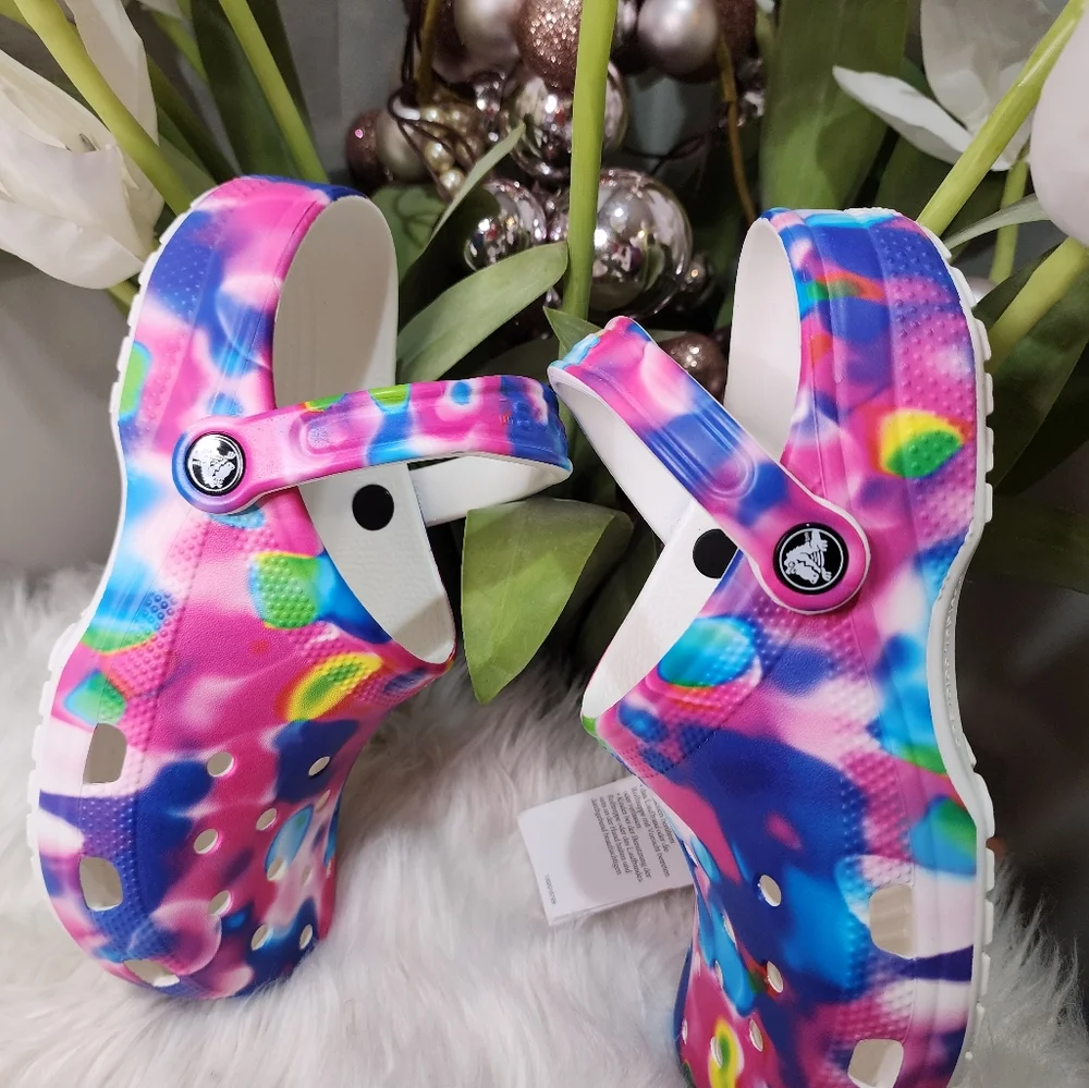 Crocs Unisex-Adult Classic Tie Dye men Clogs brand New